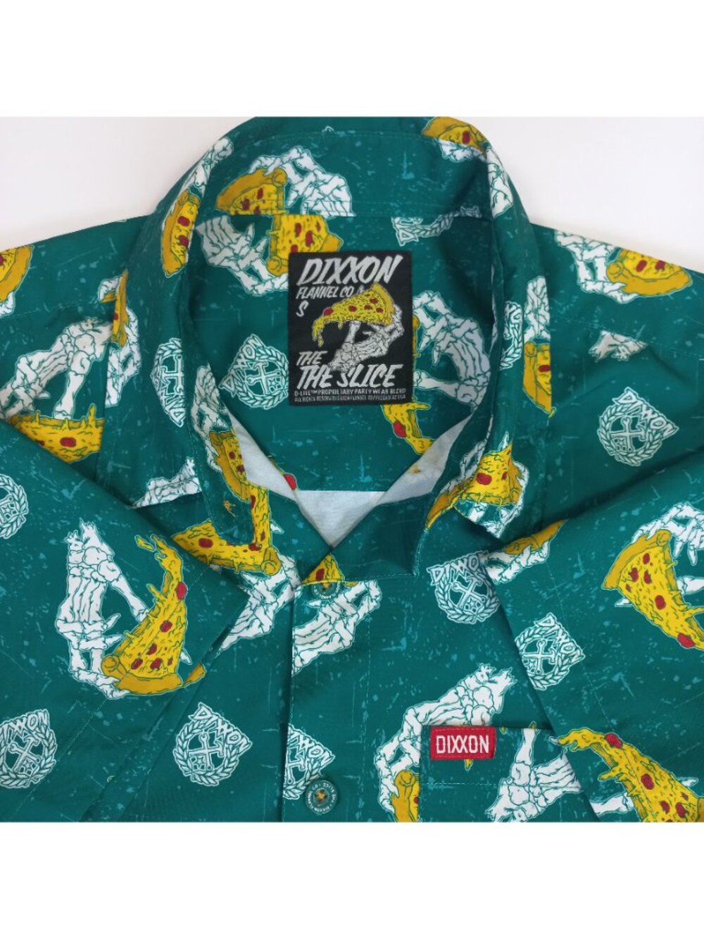 dixxon shirt mens small short sleeve button up dixon graphc flannel the slice S